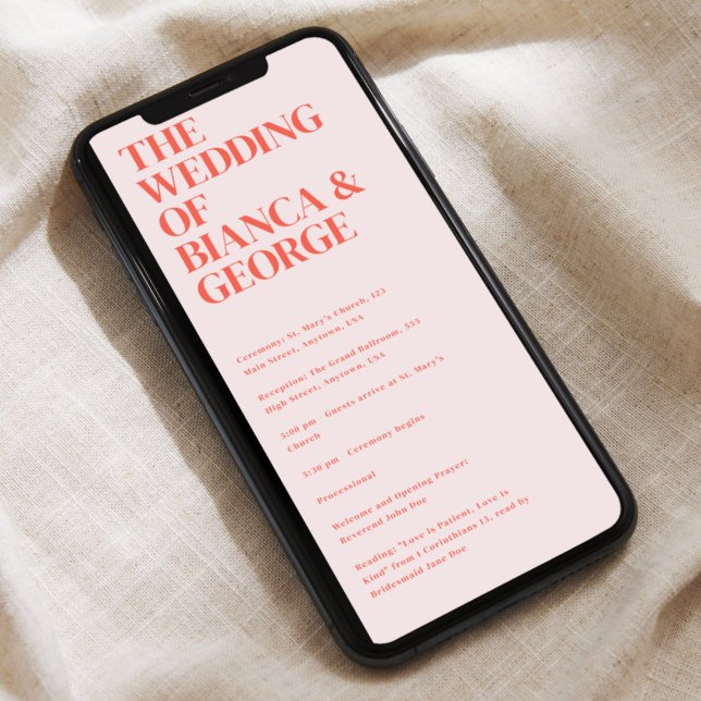 Belmont Digital Wedding Zeremony Program Einladung (Von Creator hochgeladen)