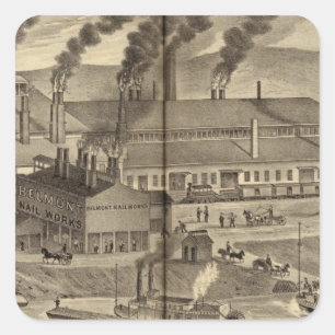 Belmont Nail Works, Wheeling Quadratischer Aufkleber