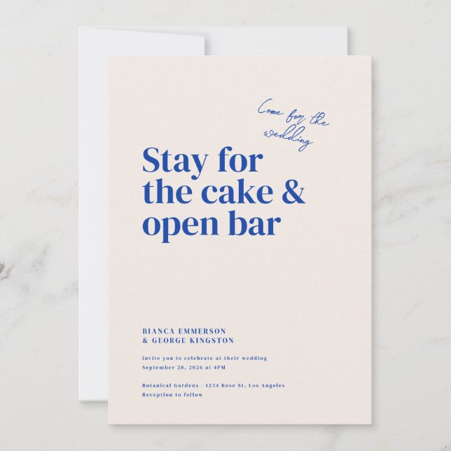 Belmont Typografy Wedding Einladung (Vorderseite)