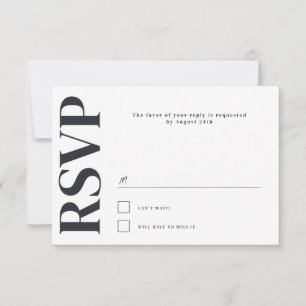 Belmont Typografy Wedding RSVP Karte