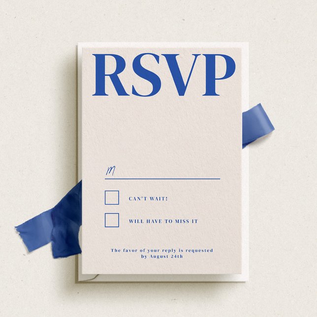 Belmont Typografy Wedding RSVP Karte (Von Creator hochgeladen)