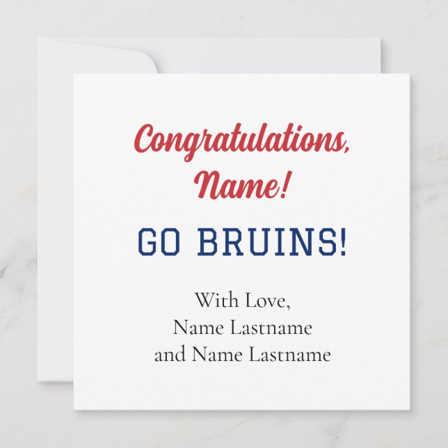 Belmont University (Go Bruins) Geschenkkarte Karte (Vorderseite)
