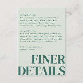 Belmont Vertical Wedding Begleitkarte