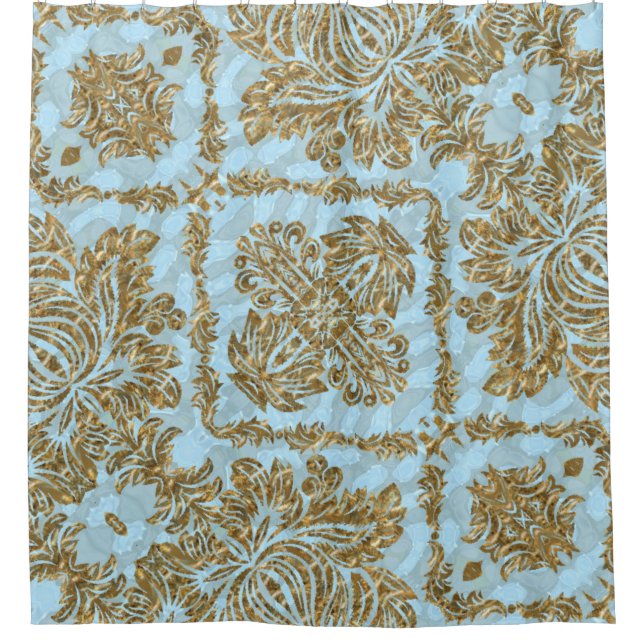 Belmonte Diolle Elegante Damask Duschvorhang (Vorderseite)