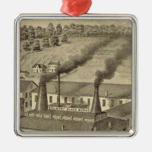 Belmontglasarbeiten, Bellaire, Ohio Silbernes Ornament