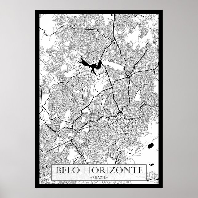 Belo Horizonte Brazil Map Poster (Vorne)