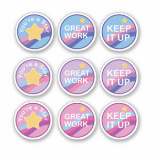 Belohnung und Förderung Aufkleber