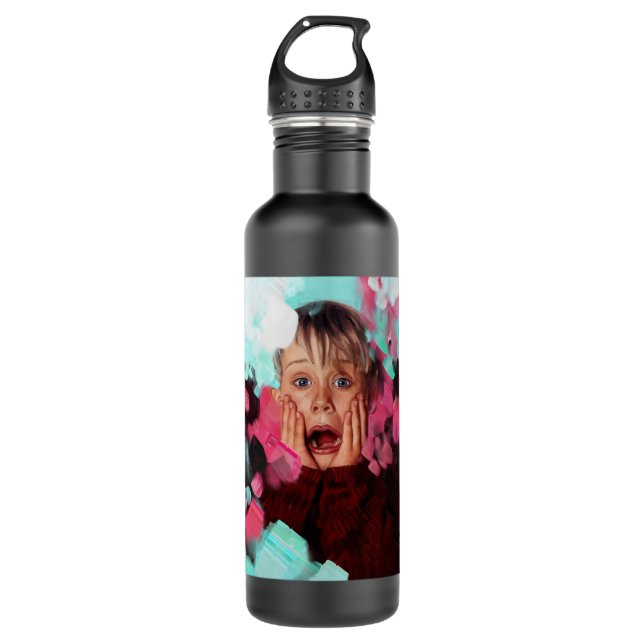 Belohnung Zuhause allein Retro Wave Edelstahlflasche (Vorderseite)