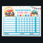 Belohnungsdiagramm Monster LKW Personalisiert Chor Notizblock<br><div class="desc">Personalisiertes Rewards Chore Routine Chart.</div>