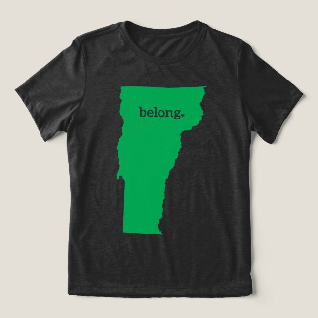 Belong Vermont Map Staatsstolz Tri-Blend Shirt (Design Vorderseite)