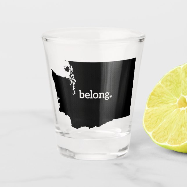 Belong Washington Staaten Map Schnapsglas (Vorderseite)