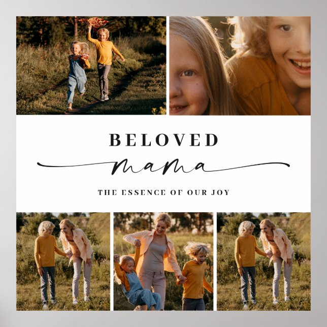 Beloved Mama Mama Happy Mother Day Foto Collage Poster (Vorne)