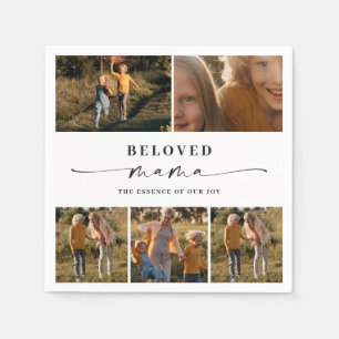 Beloved Mama Mama Happy Mother Day Foto Collage Serviette