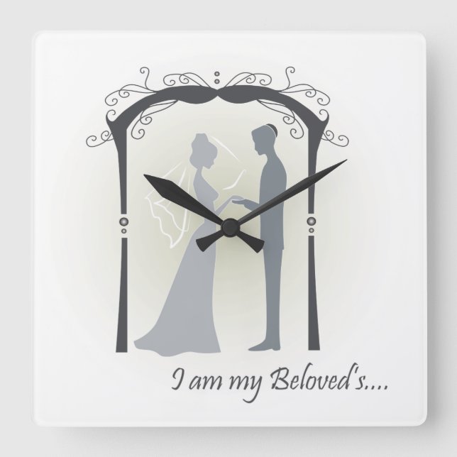 Beloved Quadratische Wanduhr (Vorderseite)