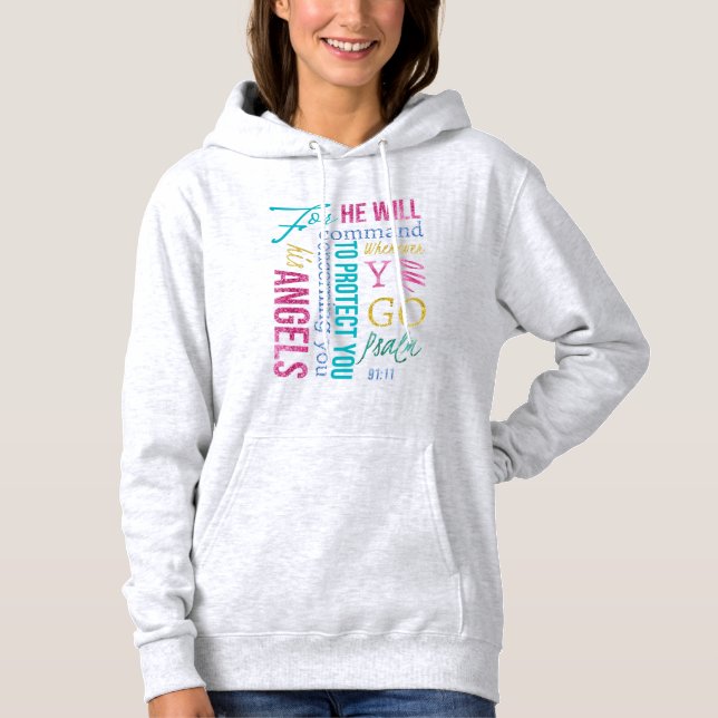 Beloved Reborn Psalm 91:11 Angel Scripture Bibel Hoodie (Vorderseite)