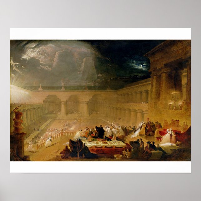 Belsazar's Fest (Öl auf Leinwand) Poster (Vorne)