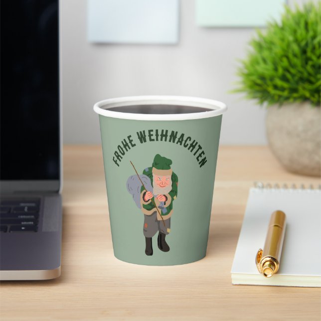 Belsnickel Cartoon Personalisiert Weihnachten Pappbecher (InSitu)