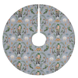 Belsnickel und Pennsylvania Weihnachtsmotifs Polyester Weihnachtsbaumdecke