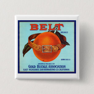 Belt Brand California Orange Button