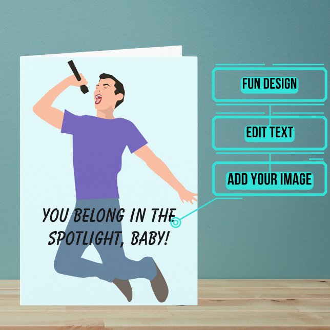 Belt Out of Note Singer Geburtstag Karte (This funny card is specifically for that person in your life who loves the spotlight.)