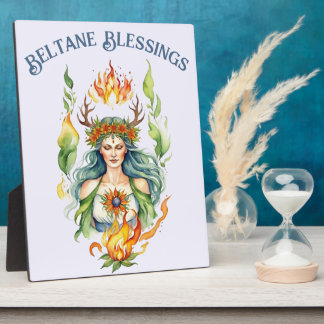 Beltane-Feuer-Sommer-Göttin-Florale-Sabbat-Altar Fotoplatte