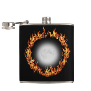 Beltane Feuer und Vollmond-Flasche Flachmann