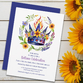 Beltane-Feuerkrone Sommer Floral Sabbat-Party Einladung