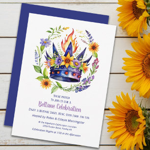Beltane-Feuerkrone Sommer Floral Sabbat-Party Einladung