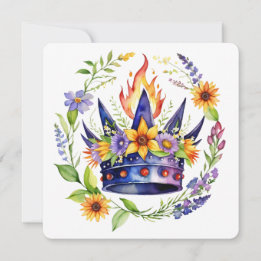 Beltane Fire Crown Summer Floral Sabbat Feiertagskarte