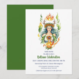 Beltane Fire Summer Goddess Floral Sabbat Party Einladung