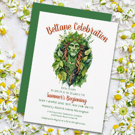 Beltane Keltischer Greenman Waldgott Sabbat-Party Einladung