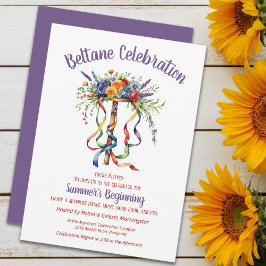 Beltane-Maibaum-Sommer-Blumen-Sabbat-Party Einladung