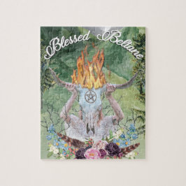 Beltane Sabbat Fire Ritual Scene Wiccan