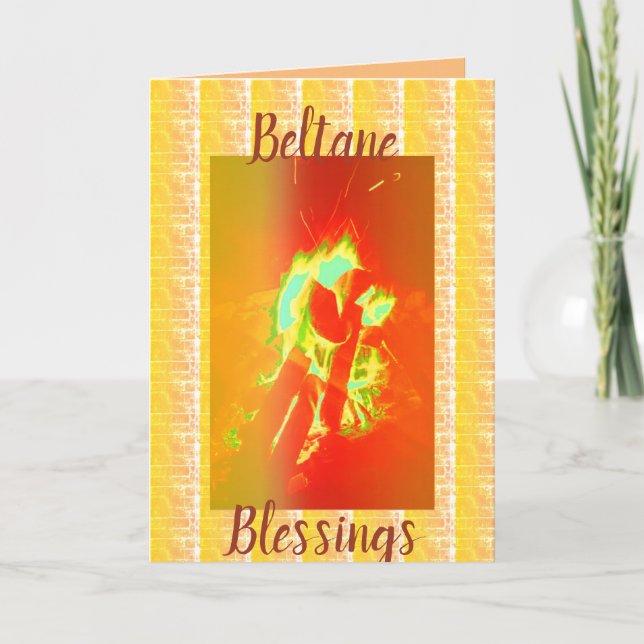 Beltane Segen in Gold Grußkarte Karte (Vorderseite)