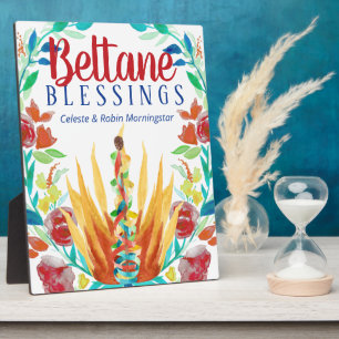Beltane Sommer Blume Feuer & Maypole Wiccan Fotoplatte