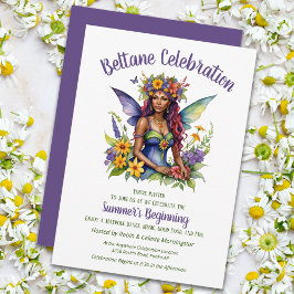 Beltane Sommerfee Blumen-Sabbat-Party Einladung