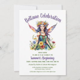 Beltane Summer Fairy Floral Sabbat Party Einladung