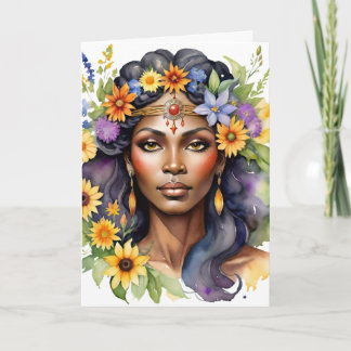 Beltane Summer Goddess Floral Wicca Sabbat  Feiertagskarte
