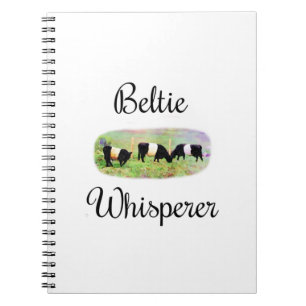Beltie Whisperer Belted Galloway Cattle Funny Cows Notizblock