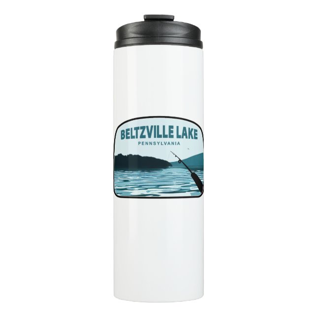 Beltzville Lake Pennsylvania Angelrute Thermosbecher (Vorderseite)