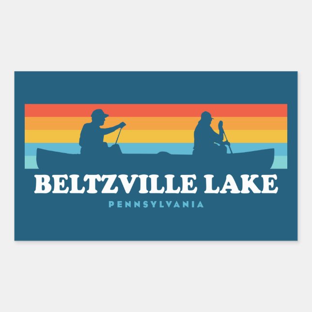 Beltzville Lake Pennsylvania Canoe Rechteckiger Aufkleber (Vorderseite)