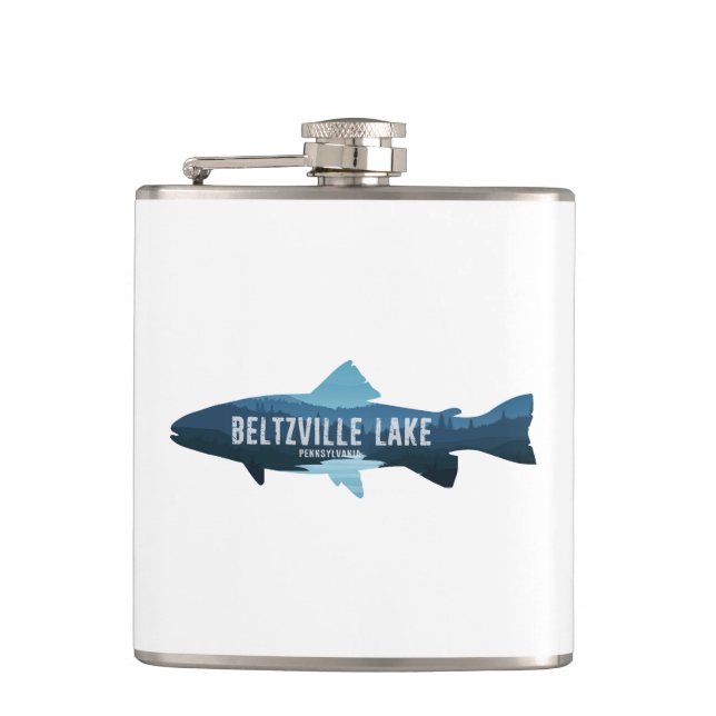 Beltzville Lake Pennsylvania Fisch Flachmann (Vorderseite)