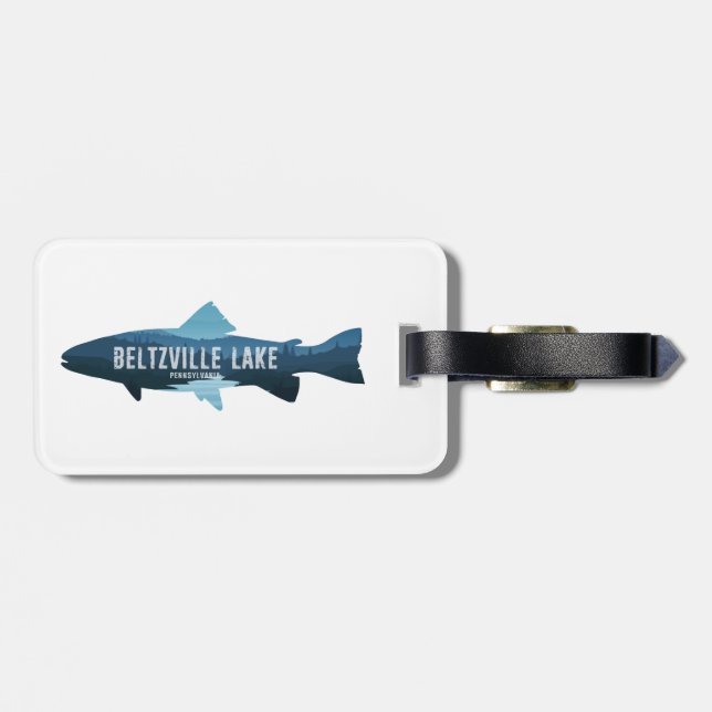 Beltzville Lake Pennsylvania Fisch Gepäckanhänger (Rückseite horizontal)
