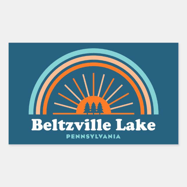 Beltzville Lake Pennsylvania Rainbow Rechteckiger Aufkleber (Vorderseite)