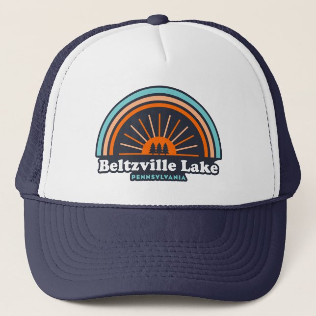 Beltzville Lake Pennsylvania Rainbow Truckerkappe (Vorderseite)