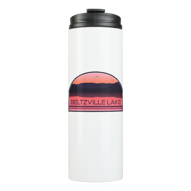 Beltzville Lake Pennsylvania Red Sunrise Thermosbecher (Vorderseite)