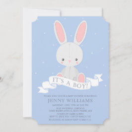 Belüftete Bunny Rabbit Boy Babydusche Einladung