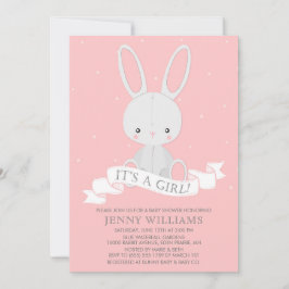 Belüftete Bunny Rabbit Girl Baby Dusche Einladung