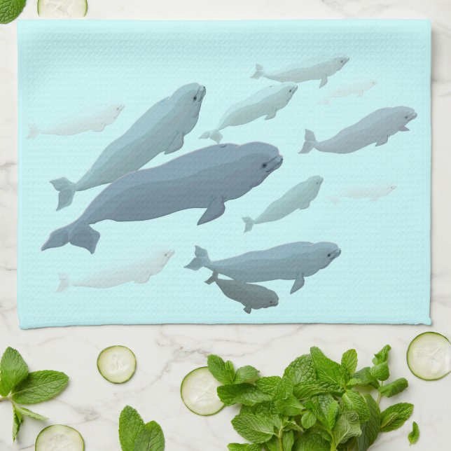 Beluga Handtuch Beluga Whale Dish Handtücher Whale (Gefaltet)
