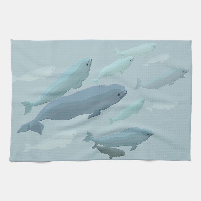 Beluga Handtuch Beluga Whale Dish Handtücher Whale (Horizontal)